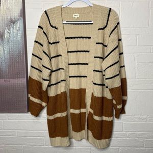 BKE Buckle Striped Cardigan Sweater XL